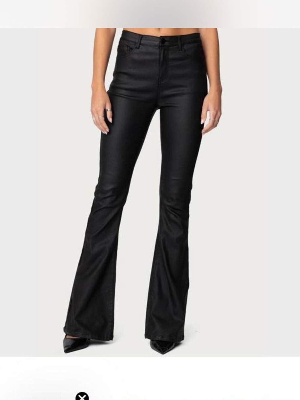 Edited flare leather pants